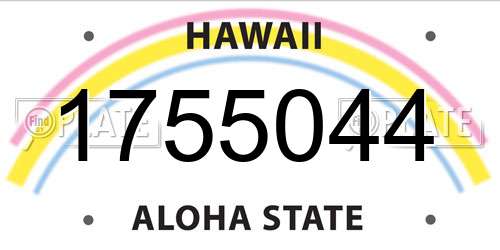 1755044 Hawaii License Plate