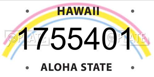 1755401 Hawaii License Plate