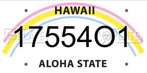 17554O1 Hawaii License Plate