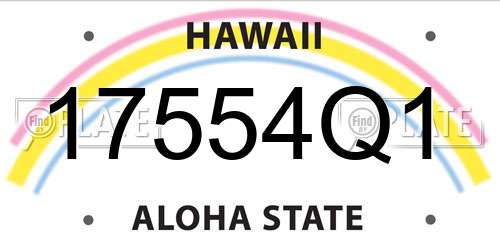 17554Q1 Hawaii License Plate
