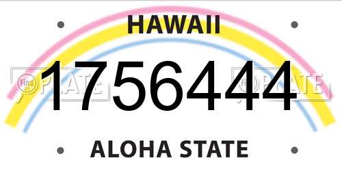 1756444 Hawaii License Plate