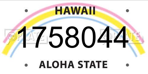 1758044 Hawaii License Plate