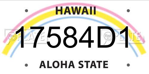 17584D1 Hawaii License Plate