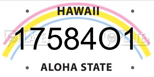 17584O1 Hawaii License Plate