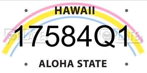 17584Q1 Hawaii License Plate
