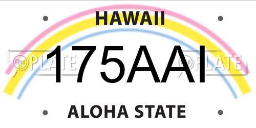 175AAI Hawaii License Plate