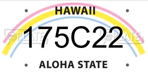 175C22 Hawaii License Plate
