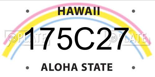 175C27 Hawaii License Plate