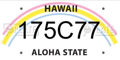 175C77 Hawaii License Plate