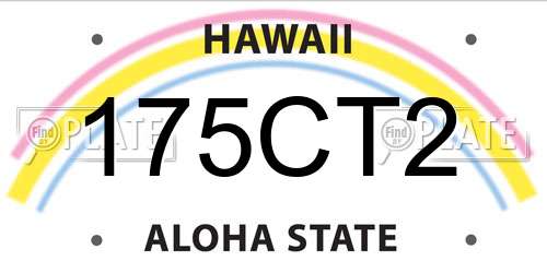 175CT2 Hawaii License Plate