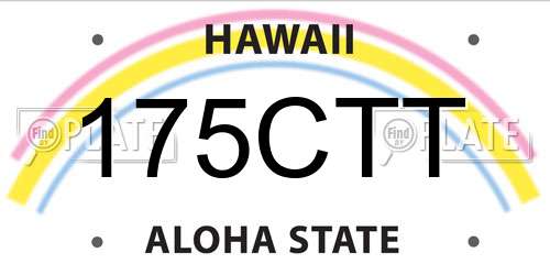 175CTT Hawaii License Plate