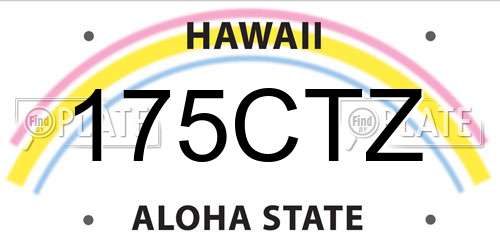 175CTZ Hawaii License Plate