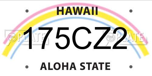 175CZ2 Hawaii License Plate