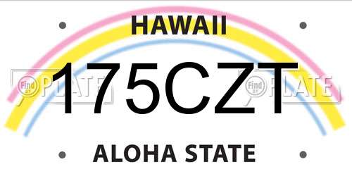 175CZT Hawaii License Plate