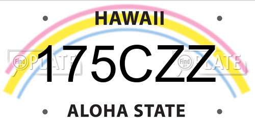 175CZZ Hawaii License Plate