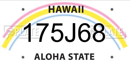 175J68 Hawaii License Plate