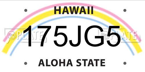175JG5 Hawaii License Plate