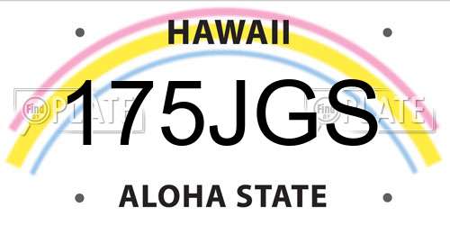 175JGS Hawaii License Plate