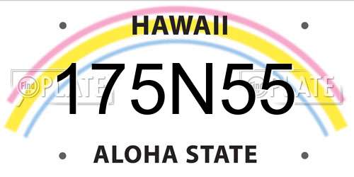 175N55 Hawaii License Plate
