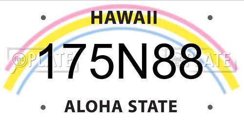 175N88 Hawaii License Plate