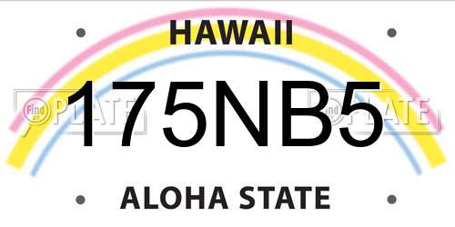 175NB5 Hawaii License Plate