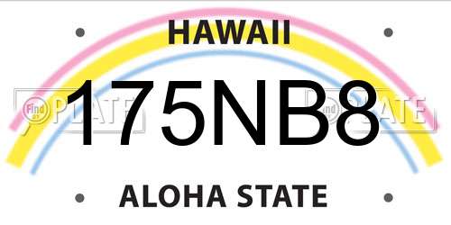175NB8 Hawaii License Plate