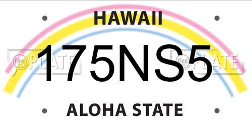 175NS5 Hawaii License Plate