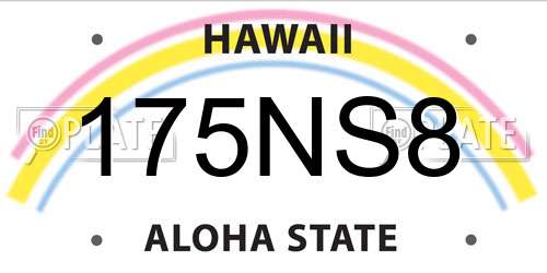 175NS8 Hawaii License Plate