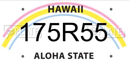 175R55 Hawaii License Plate