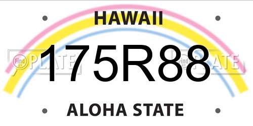 175R88 Hawaii License Plate