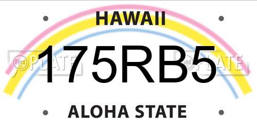 175RB5 Hawaii License Plate