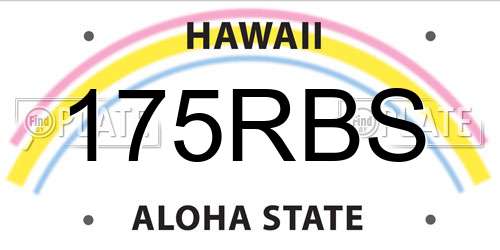 175RBS Hawaii License Plate