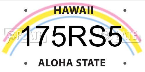 175RS5 Hawaii License Plate