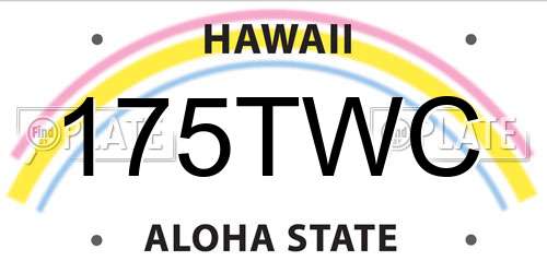 175TWC Hawaii License Plate