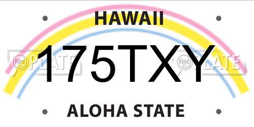 175TXY Hawaii License Plate