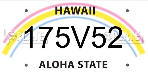 175V52 Hawaii License Plate