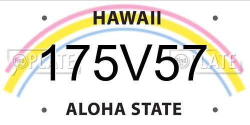 175V57 Hawaii License Plate