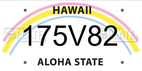 175V82 Hawaii License Plate