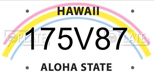 175V87 Hawaii License Plate