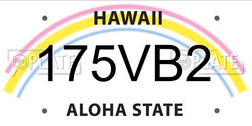 175VB2 Hawaii License Plate