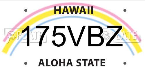 175VBZ Hawaii License Plate