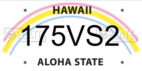 175VS2 Hawaii License Plate