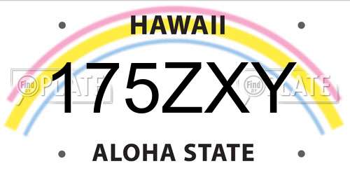 175ZXY Hawaii License Plate