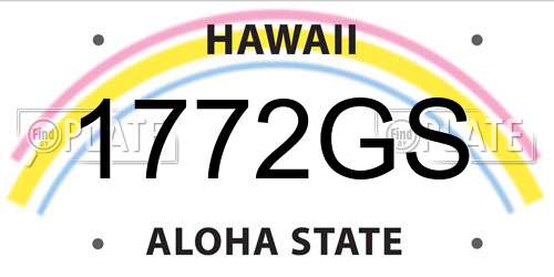 1772GS Hawaii License Plate