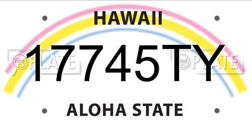 17745TY Hawaii License Plate