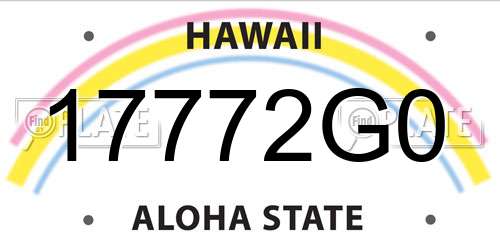17772G0 Hawaii License Plate