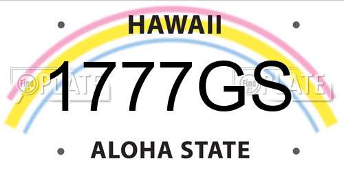 1777GS Hawaii License Plate