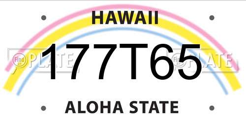 177T65 Hawaii License Plate