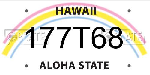 177T68 Hawaii License Plate