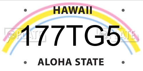 177TG5 Hawaii License Plate